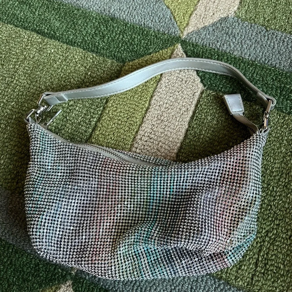 Silver Rhinestone Shoulder Bag - Picture 1 of 2